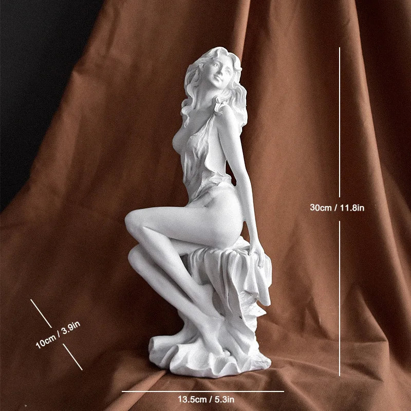 Aphrodite Greek Goddess Sculpture – Venus Figurine Human Body Art Ornament for Home, Office, and Living Room Decor
