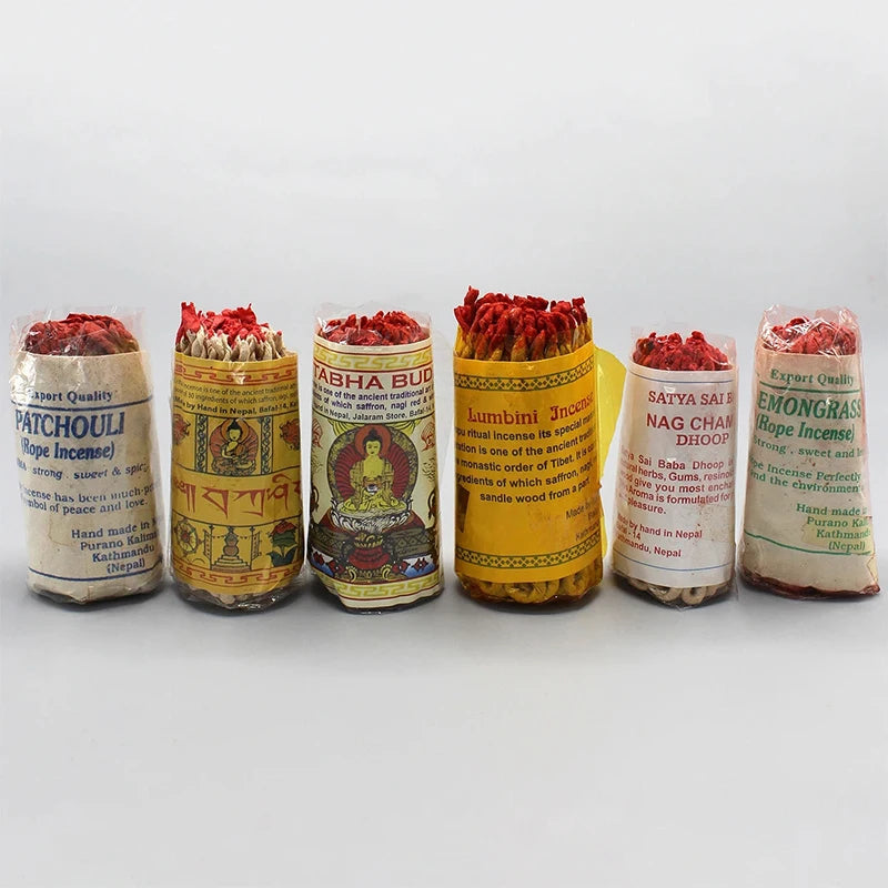40Pcs Handmade Nepal Rope Aromatherapy - White Sage, Cedar & Sandalwood Burning Fragrance for Yoga & Meditation
