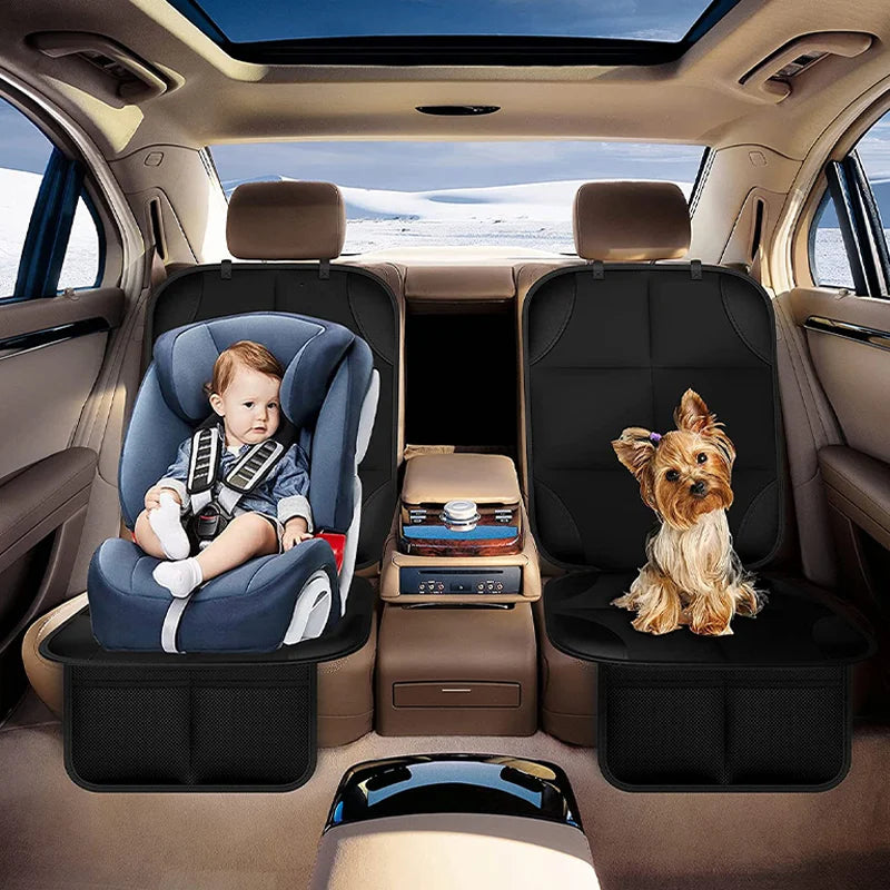Tesla Model 3 Y Car Seat Cover Protector: Back Seat Cushion for Kids and Babies - Oxford PU Leather Protective Mat, Essential Accessories