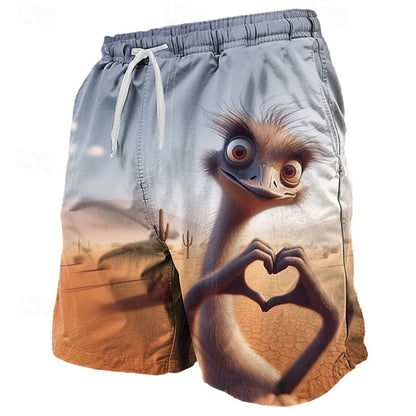 Funny Animal 3D Beach Shorts - Unisex Summer Swim Trunks for Kids & Vacation Wear