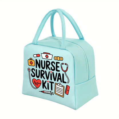 Nurse Image Theme Insulated Lunch Bag - Perfect for Students, Adults, Work, and Daily Use