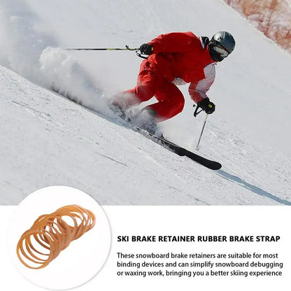 Ski Binding Brake Retainers 30pcs - Rubber Rings Brake Band for Ski Equipment - Elasticity Strap Brake Retainer Bands