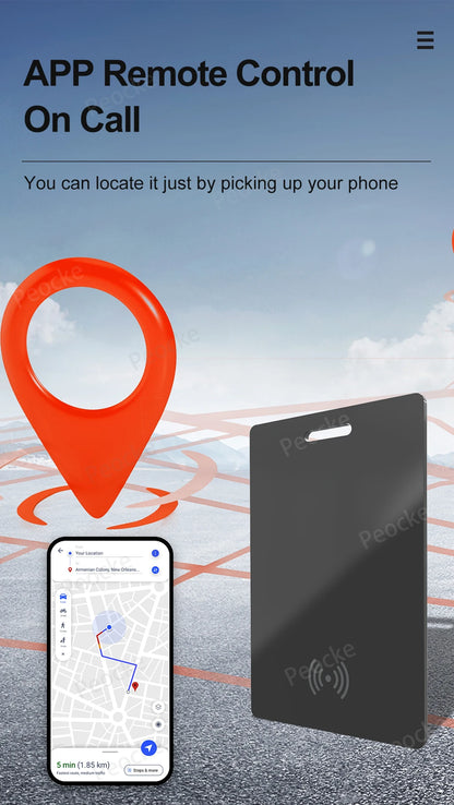 Wallet Anti-Loss Card – GPS Smart Tag with iPhone Find My Bluetooth, Ultra-Thin Wireless Charging, IP67 Waterproof