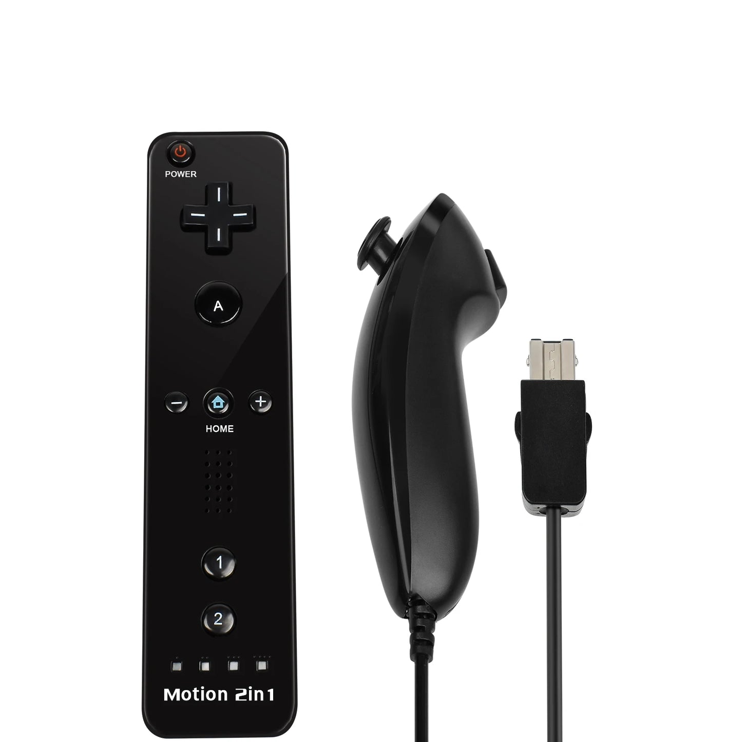 2-in-1 Nintendo Wii Controller Set | Wireless Remote Gamepad with Motion Plus Joystick & Silicone Case