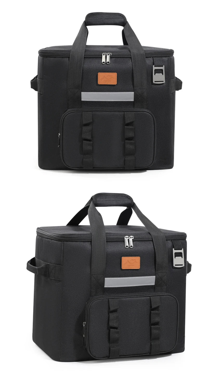 40L Thermal Food Carrier Bag – Large Insulated Cooler Tote with Zipper, Portable Leakproof Picnic Bag for Camping and Beach