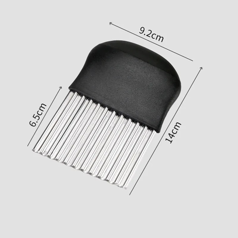 Stainless Steel Crinkle Potato Slicer – Wavy Vegetable & Fruit Cutter Knife for French Fries Chopping