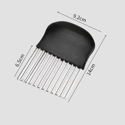 Stainless Steel Crinkle Potato Slicer – Wavy Vegetable & Fruit Cutter Knife for French Fries Chopping