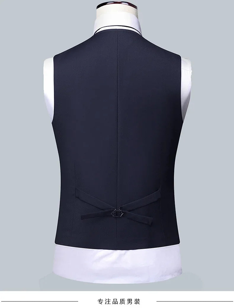 2024 Men's 3-Piece Suit Set – Blazer, Vest & Trousers | Formal Business & Wedding Outfit M-6XL