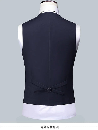 2024 Men's 3-Piece Suit Set – Blazer, Vest & Trousers | Formal Business & Wedding Outfit M-6XL