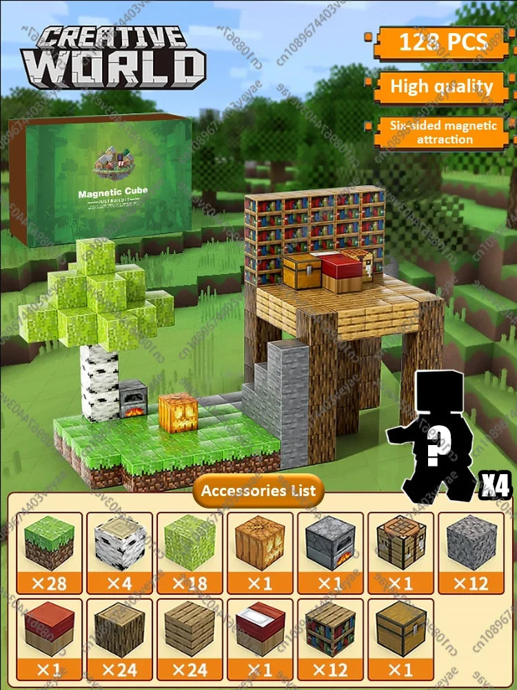 Magnetic Building Blocks Cube Set – STEM DIY Toy for Kids 3+, Boys & Girls, Sensory Model Gift