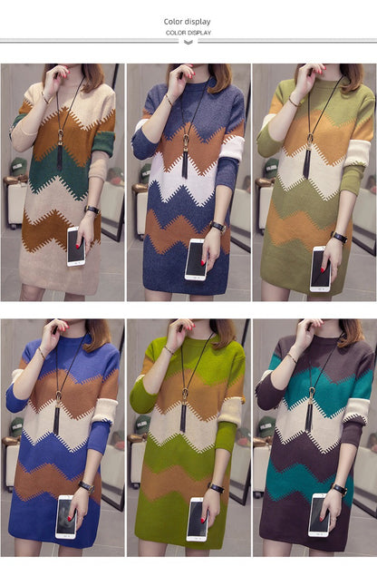 2023 Women’s Mid-Length Loose Knit Sweater — Casual Oversized Outerwear