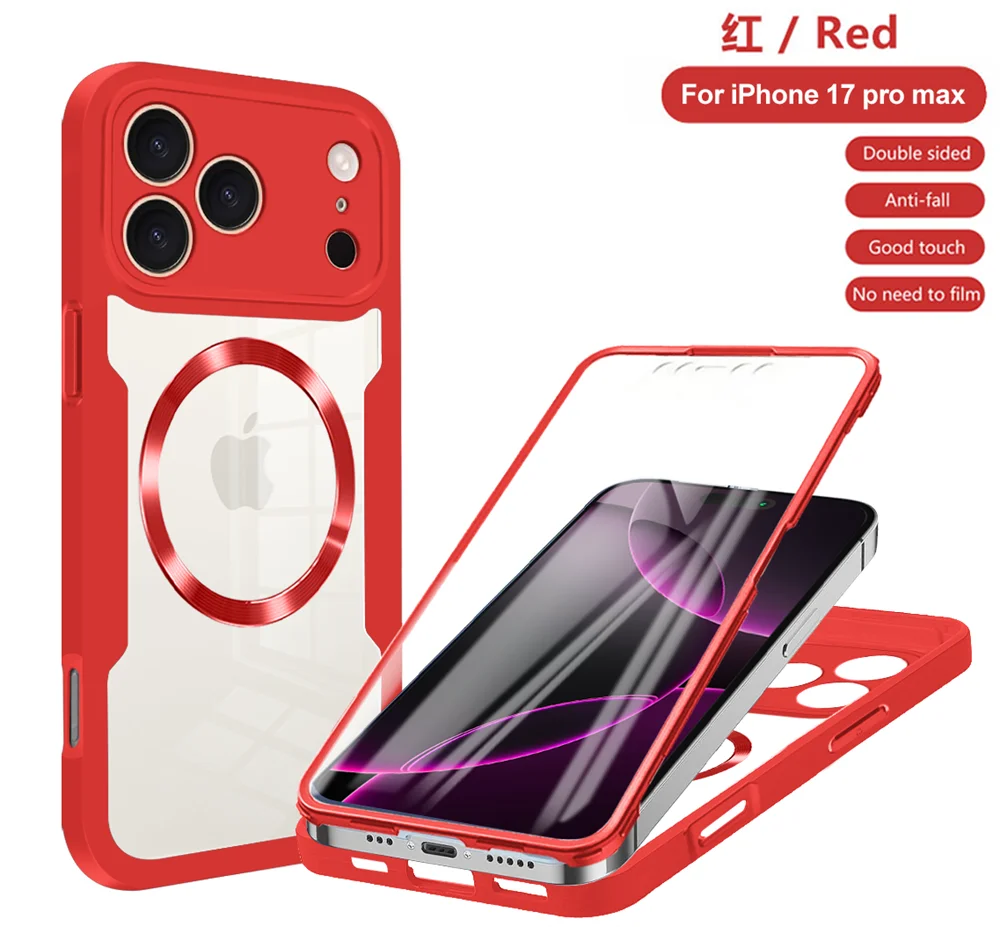 Magnetic 360° Clear iPhone Case - Full Protection with Screen Film Cover for Pro & Pro Max Models