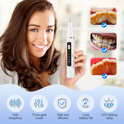 Ultrasonic Dental Plaque & Calculus Remover – Teeth Tartar Eliminator, Stains Cleaner, Electric Tooth Stone Scaler