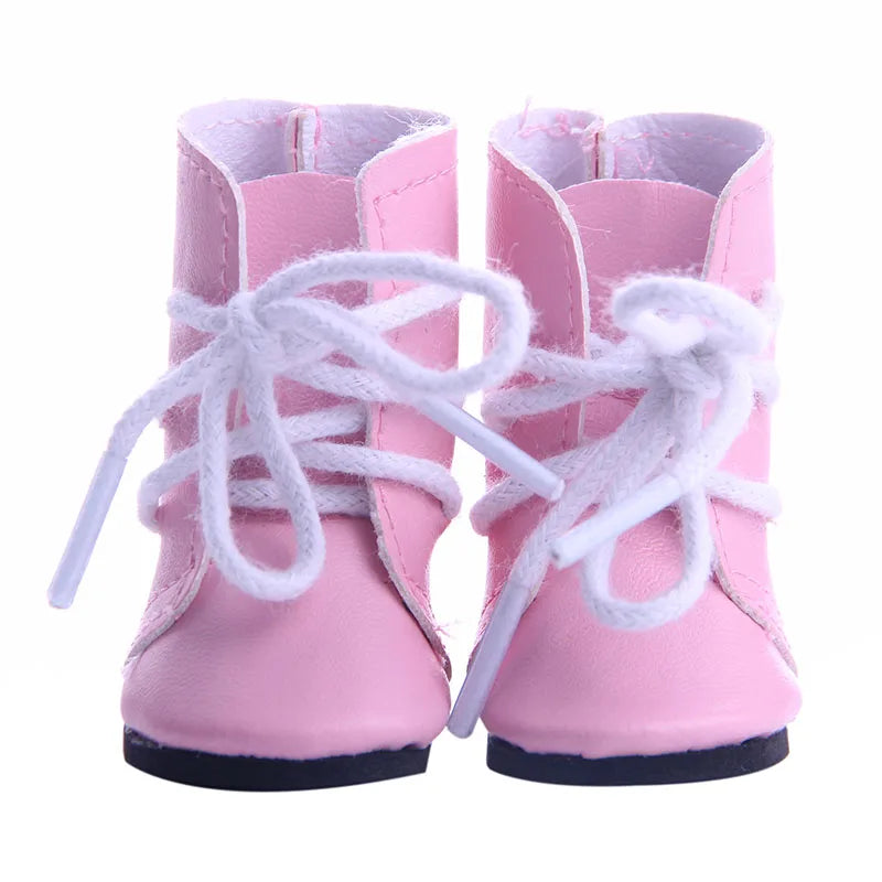 5CM Doll High-Top Boots – PU Shoes for 14.5" American & Paola Reina Dolls, 1/6 BJD Blythe & EXO Doll Accessories