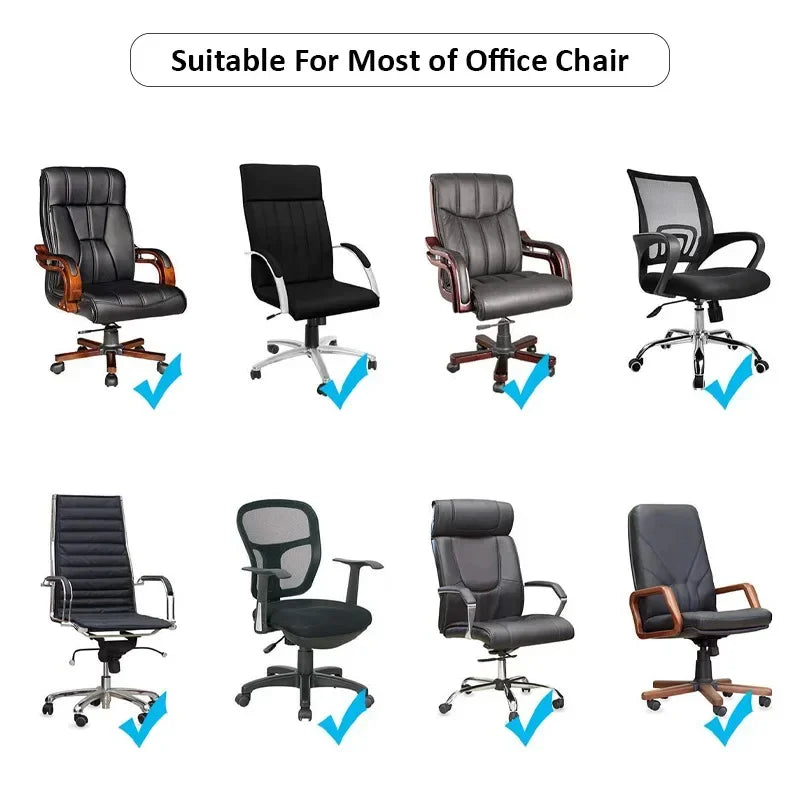 Velvet Office Chair Cover - Black Armchair Protector with Armrest & Gaming Chair Fit