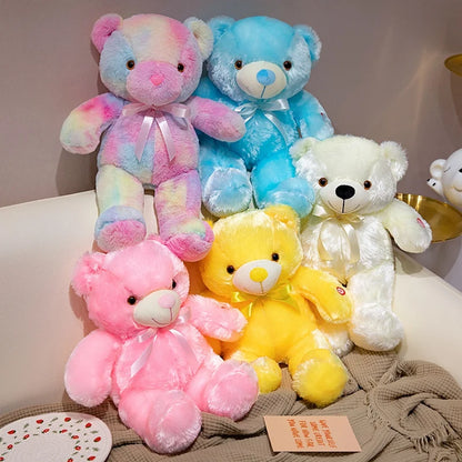 Colorful Glowing Bear Plush Toy – LED Light-Up Teddy Bear, Creative Luminous Stuffed Animal for Kids, Xmas & Birthday Gift