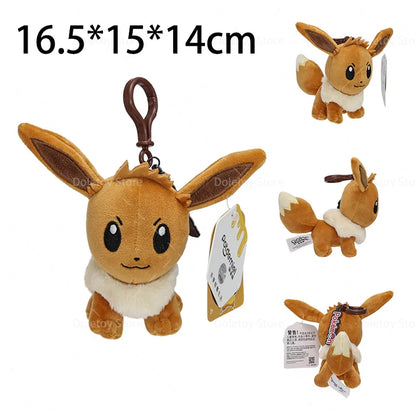 Original Pokémon Plush Keychain – Pikachu, Eevee, Charmander, Squirtle, Mew, Snorlax, Jigglypuff Cute Cartoon Doll Toy Gift for Kids