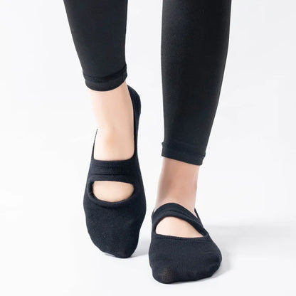 Backless Pilates Grip Socks - Invisible Yoga, Dance & Fitness Floor Socks