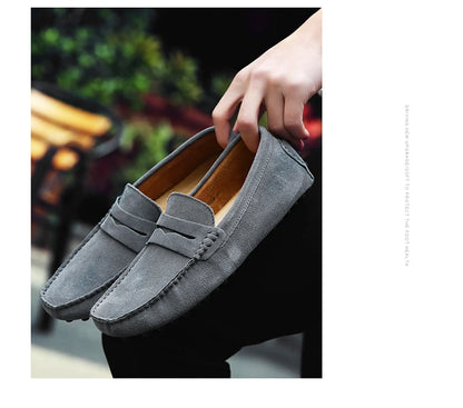 Men's High-Quality Leather Loafers – Casual Moccasins Slip-On Flats, Fashion Driving Shoes, Size 38-49