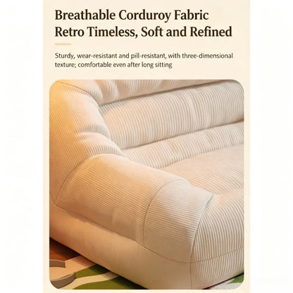 Olive Green Corduroy Bean Bag Sofa - High-Density Filling for Bedroom & Living Room Relaxation
