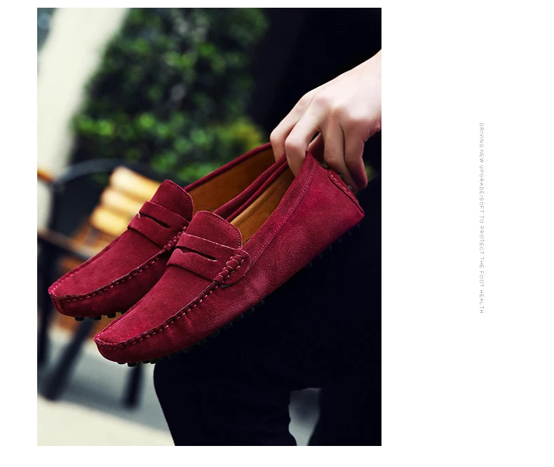 Men's High-Quality Leather Loafers – Casual Moccasins Slip-On Flats, Fashion Driving Shoes, Size 38-49