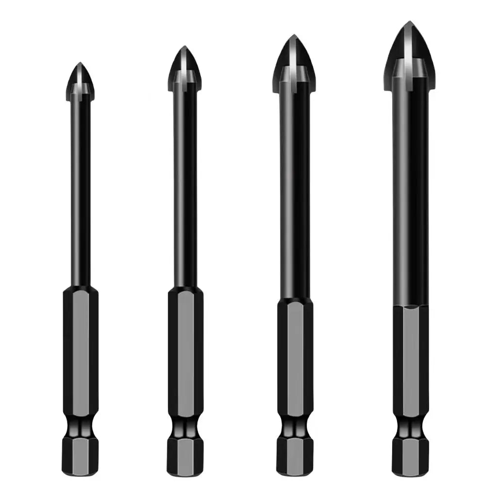 Cross Hexagonal Ceramic Tile Drill Bit – Alloy Triangular Glass, Ceramic & Concrete Hole Opener, Sizes 3-12mm