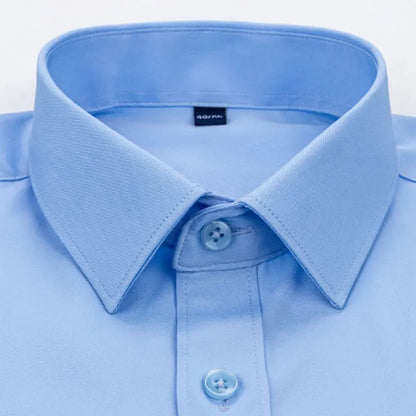 Men’s Wrinkle-Resistant Long Sleeve Shirt - Breathable Slim Fit Business Shirt for Spring & Autumn