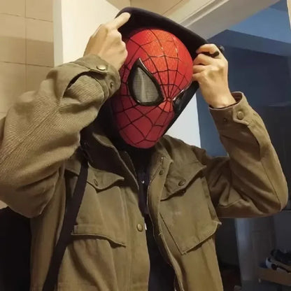Miles Spider-Man 1:1 Electronic Mask - Moving Glowing Eyes with Ring Control for Cosplay & Collectors