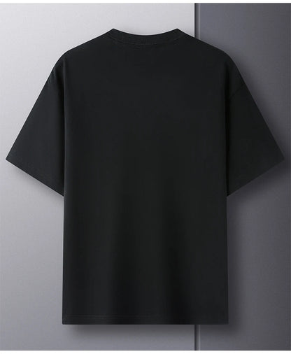 100% Pure Cotton Men’s Summer T-Shirt – High-End Short Sleeve Round Neck Breathable Fashion Top