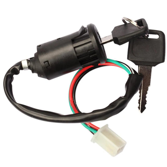 ATV Ignition Switch Key with Wire & Lock — Compatible with 50cc-250cc Quad & Dirt Bikes