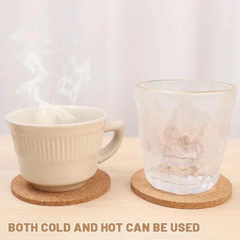 30/1PCS Non-Slip Cork Coasters — Natural Round Wooden Cup Mats, Heat Insulation Pads for Tea, Coffee & Drinks Holder Table Decor