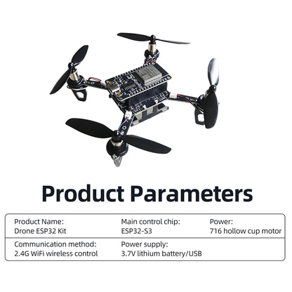 ESP32-S3 Mini Drone Kit - Open-Source DIY Quadcopter with Pre-Tuned PID Flight Controller for Embedded Programming