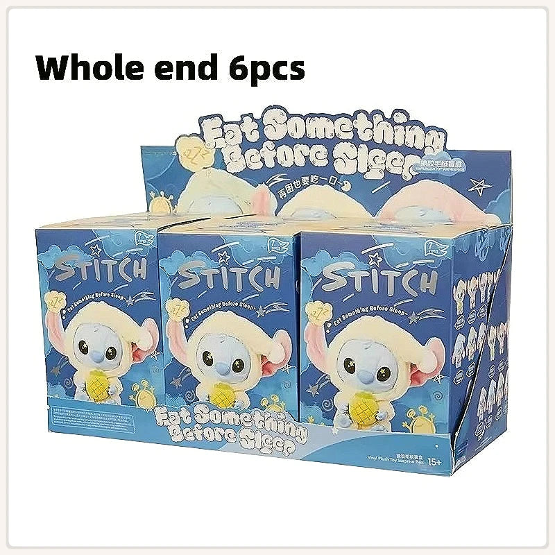 Miniso New Stitch "Eat Something Before Sleep" Series Vinyl Blind Box – Cute Plush Doll Bag Pendant Mystery Toy Surprise Gift