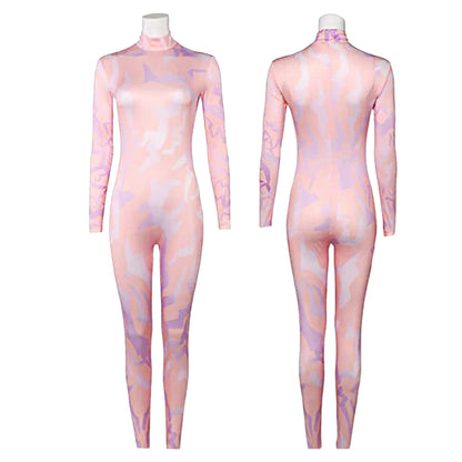 Demon Hunters Rumi Cosplay Costume – Colorful K-Pop Tattoo Jumpsuit, Devil Bodysuit for Anime Role-Play & Halloween Performance