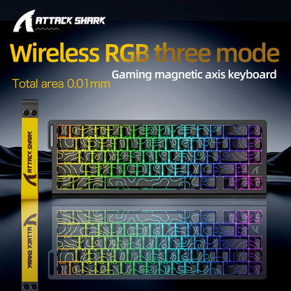 X68HE Attack Shark Magnetic Mechanical Gaming Keyboard – Wired Pro Gaming with 0.01mm Rapid Trigger, 8000Hz, SOCD/Rs 0.125ms