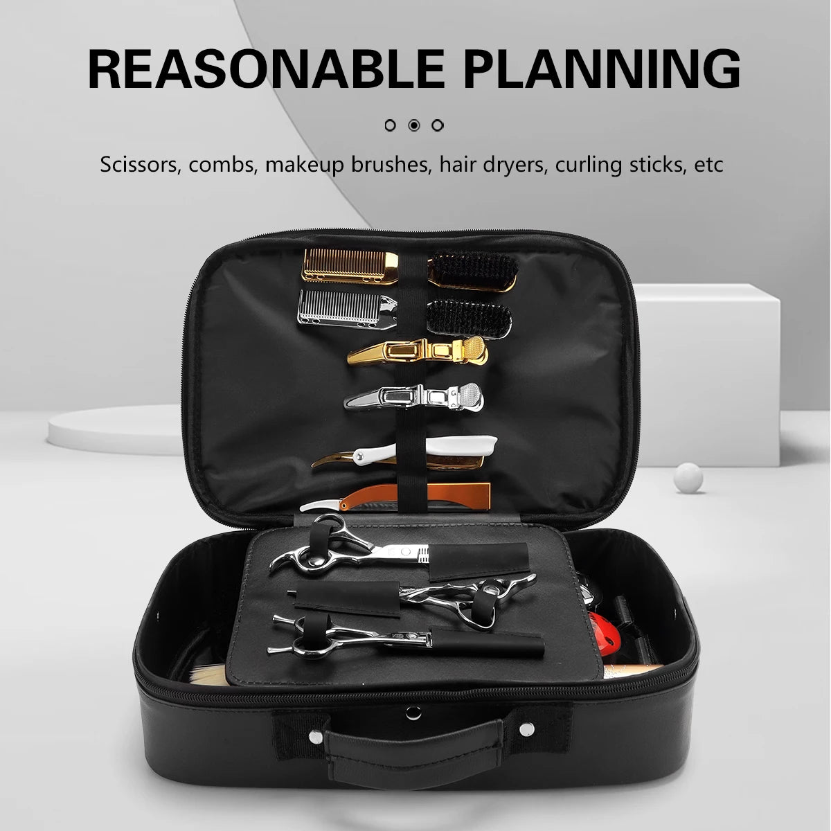 Salon Barber Tool Storage Bag — Portable Scissor & Makeup Case for Beauty and Hair Product Organization