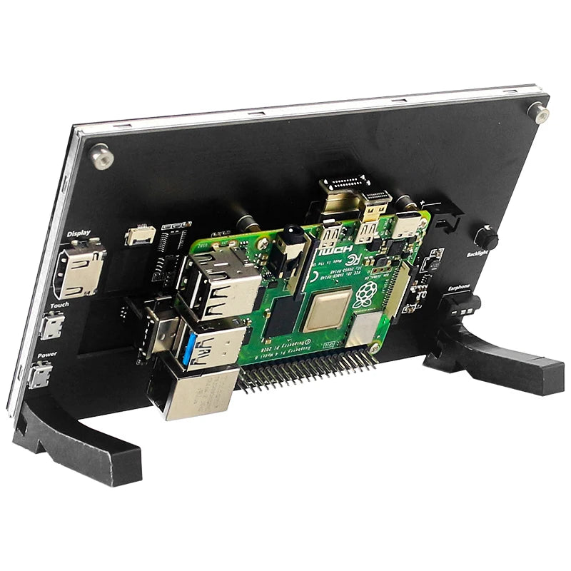 7 Inch Portable IPS Touch Screen Display – 1024x600 Monitor with Optional Speakers for Raspberry Pi 5/4B/3B+, Laptop, PC