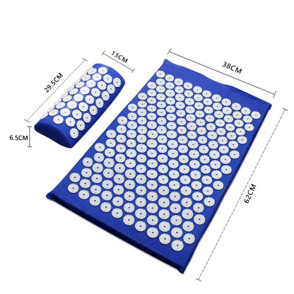 62*38cm Massage Mat Acupressure Cushion - Relieve Back and Body Pain with Spike Mat Acupuncture - Yoga Mat/Pillow Massager