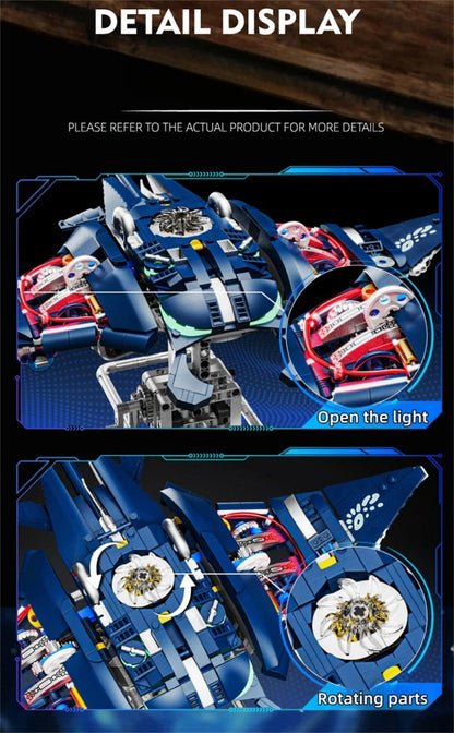 Mechanical Sea Animal Building Blocks Toy – Whale Shark, Octopus, Piranha & Manta Ray with Motor and Lights for Kids
