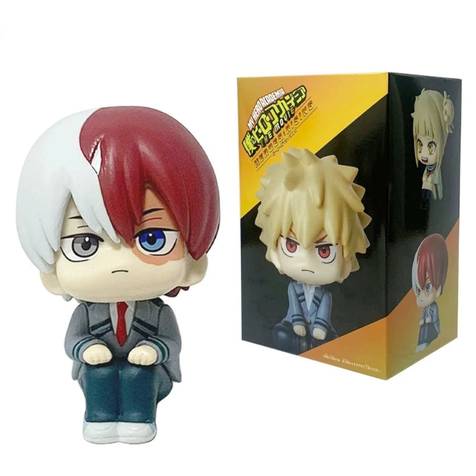 10cm My Hero Academia Anime Figures – Midoriya Izuku, Bakugo Katsuki & Todoroki Shoto PVC Action Statuette Collectible Toy Set