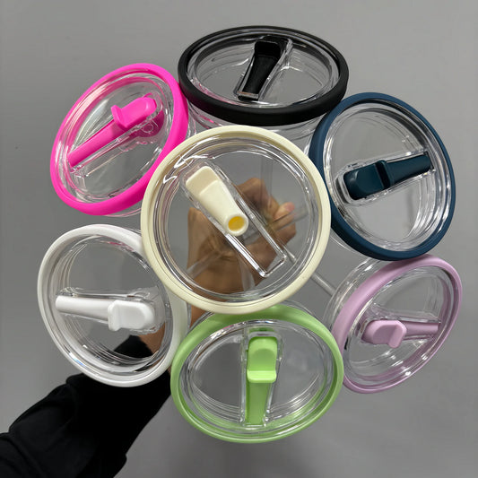 30oz/40oz Tumbler Flip Straw Lid Replacement – Spill-Proof Reusable Cover for Quencher Cups