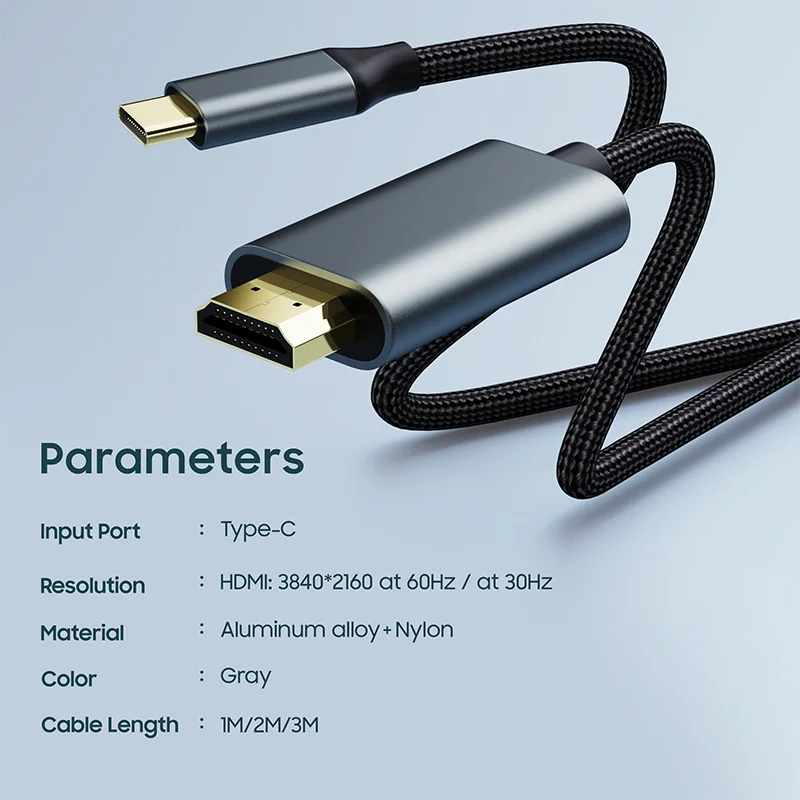 Vothoon USB-C to HDMI Cable Adapter – 4K 60Hz Type-C to HDMI, Thunderbolt 3 Compatible for MacBook Pro/Air, iPad Pro