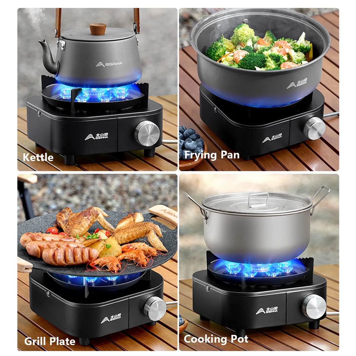 BISINNA Portable Camping Gas Stove - 10000W High-Power Outdoor Burner for Camping, Hiking, Picnics & BBQ