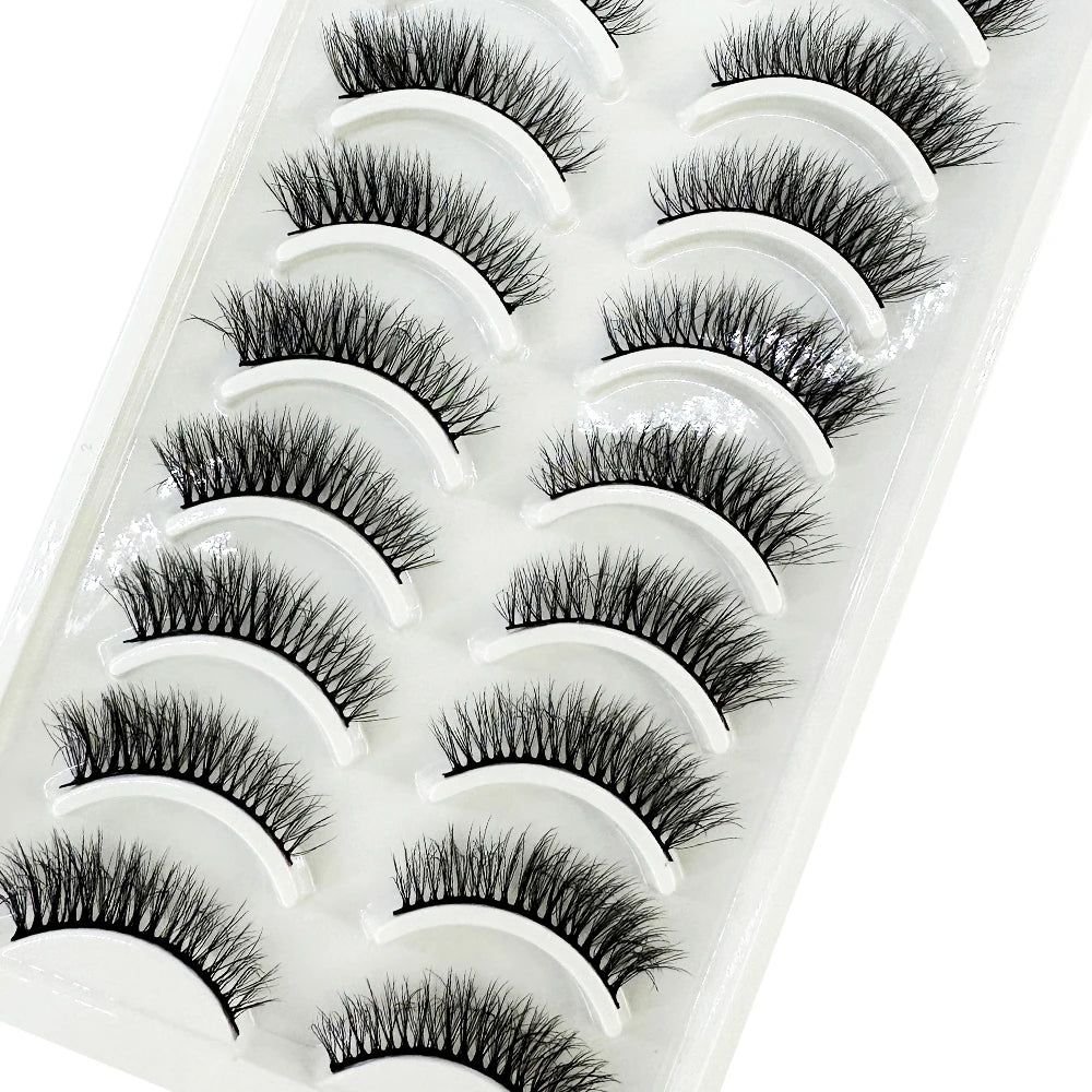 10 Pairs 3D Mink False Eyelashes – Natural Long & Short Fake Lashes Makeup Kit (38 Styles)