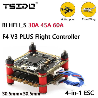 F4V3S F4 V3 V3S PLUS FC Stack with OSD & Barometer – 30A 45A 60A ESC for FPV Racing Drones