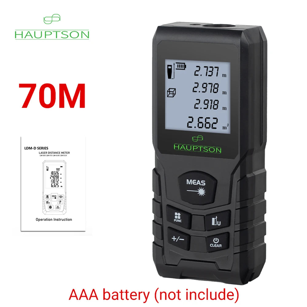 HAUPTSON 70/100M Laser Distance Meter – Digital Rangefinder Tape for Building & Construction
