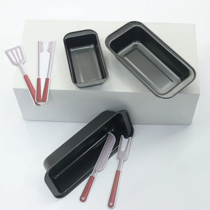 3-Piece Rectangular Nonstick Loaf Pan Set – Gray Carbon Steel Bread, Toast, Brownie & Pound Cake Baking Pans