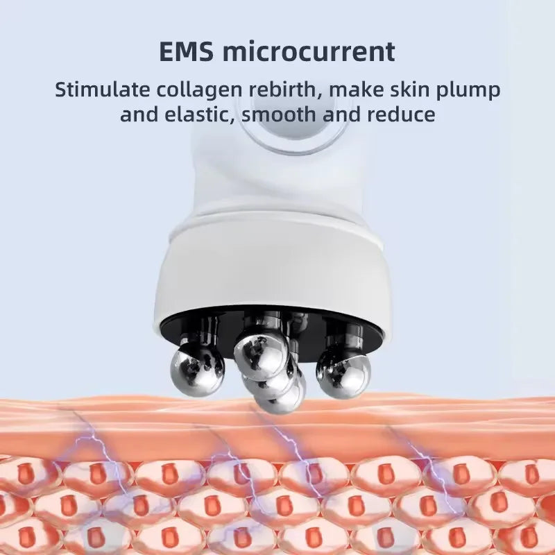 3 in 1 RF EMS Facial Roller Massager – 360° Skin Lifting, Fine Line Reduction, Microcurrent Beauty Machine