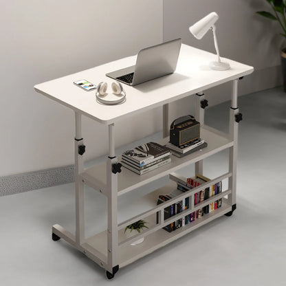 Adjustable Height Swivel Wheel Bedside Table – Mobile Rolling Desk for Laptop, Dormitory & Bedroom Use
