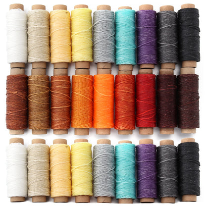 50 Yards Waxed Leather Thread Cord – 150D 1.0mm for Hand Stitching, DIY Bracelets & Jewelry Making